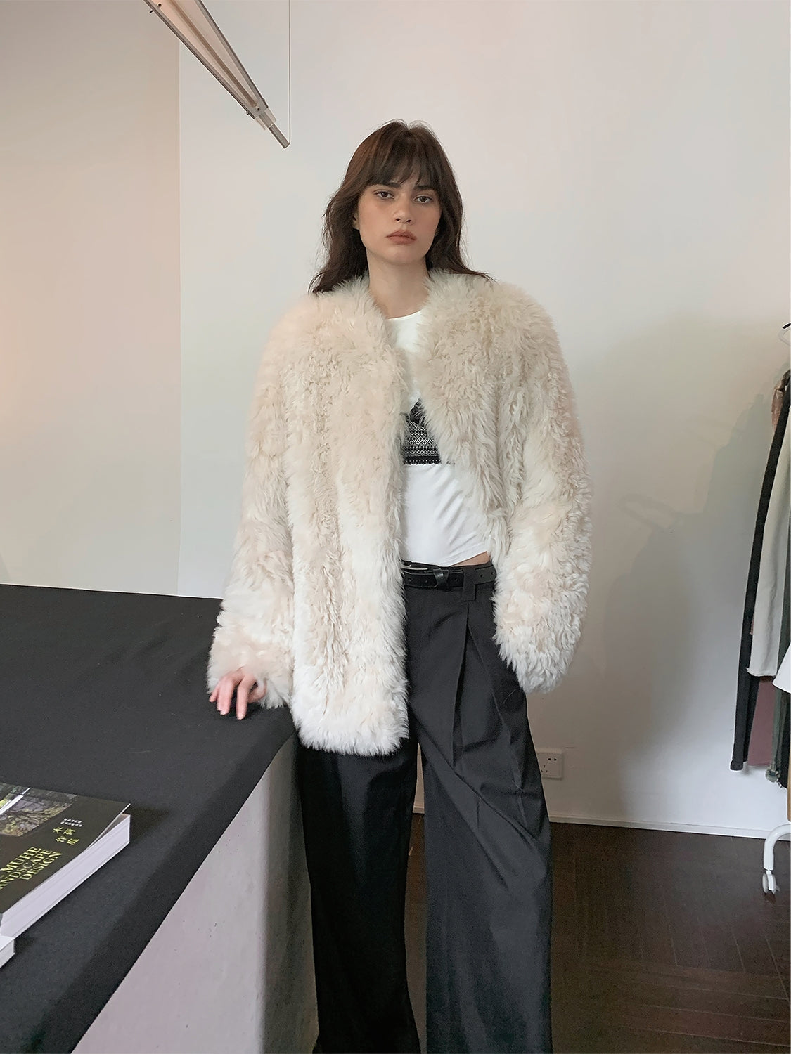 Sea of Love Accompaniment Casual Stand-Up Collar Tuscan Sheepskin