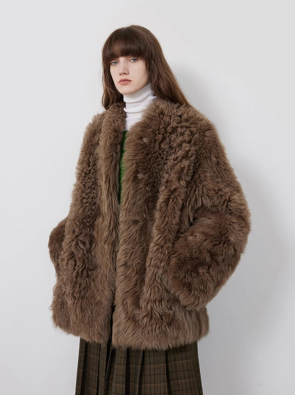 Sea of Love Accompaniment Casual Stand-Up Collar Tuscan Sheepskin