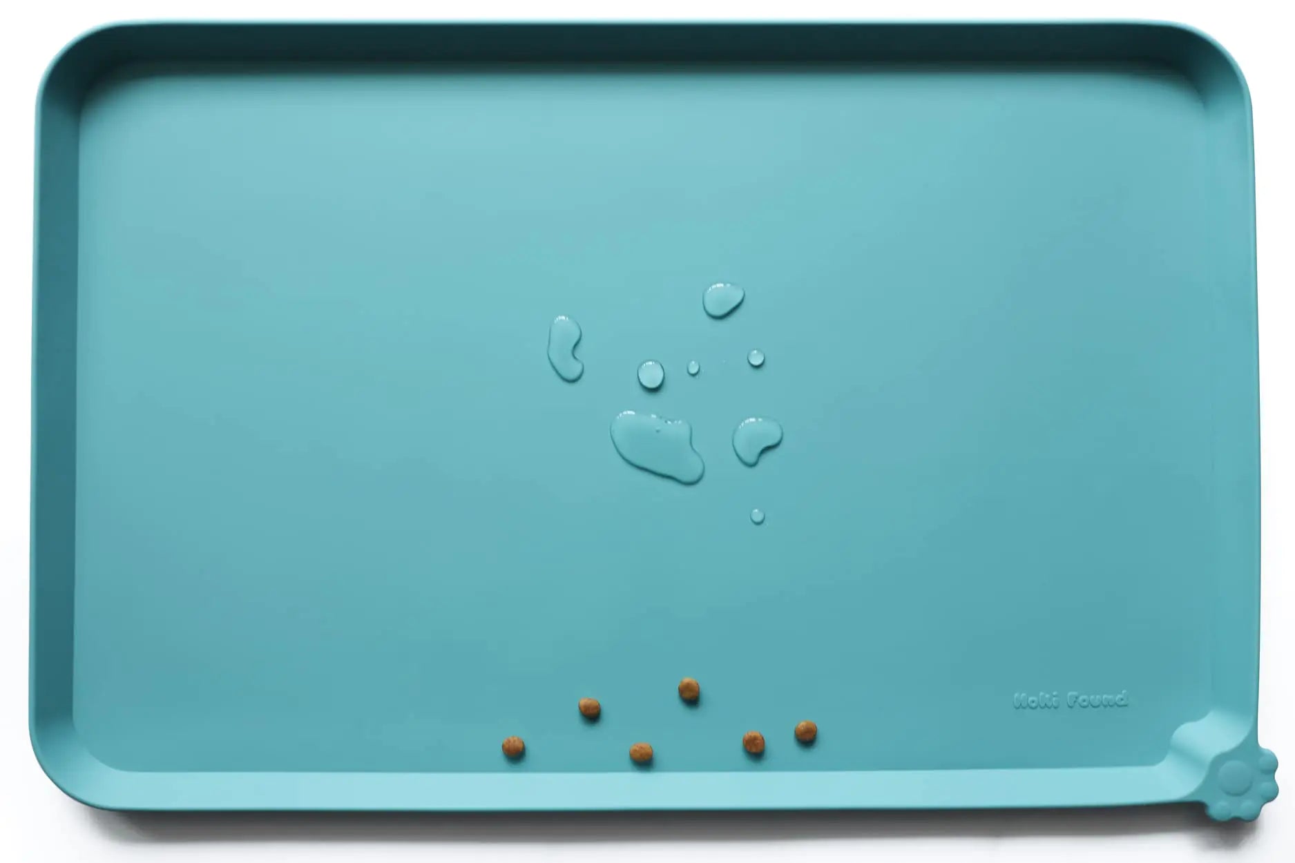 Hoki Found Silicone Pet Food Mats Tray - Non slip Pet Dog Cat Bowl Mats Placemat - Dog Pet Cat Feeding Mat - Waterproof Dog Cat Food Mats -Pet Water Mats for Carpet -Glacier