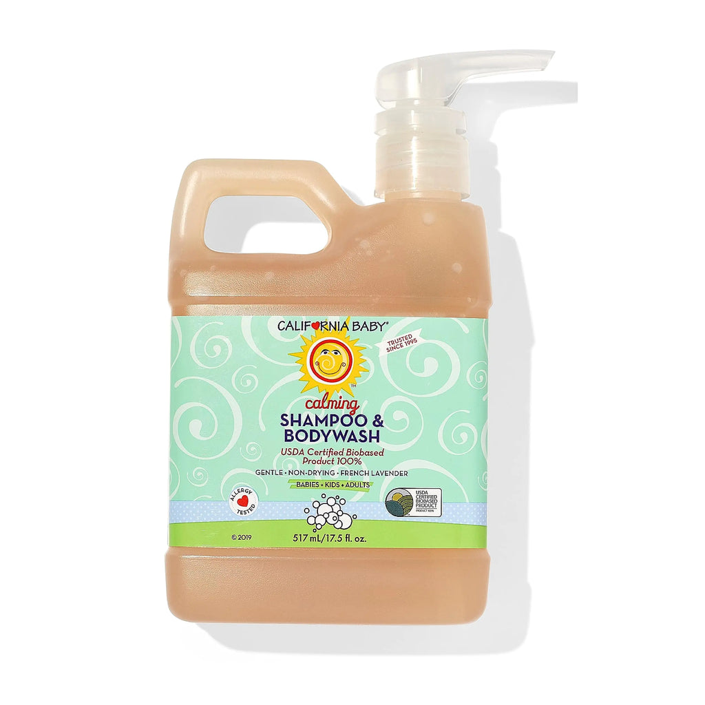 California Baby Calming Lavender Shampoo and Body Wash | 100% Plant-Based (USDA Certified) | Allergy Friendly | Baby Soap and Toddler Shampoo for Dry Sensitive Skin | 517 mL / 17.5 fl. oz