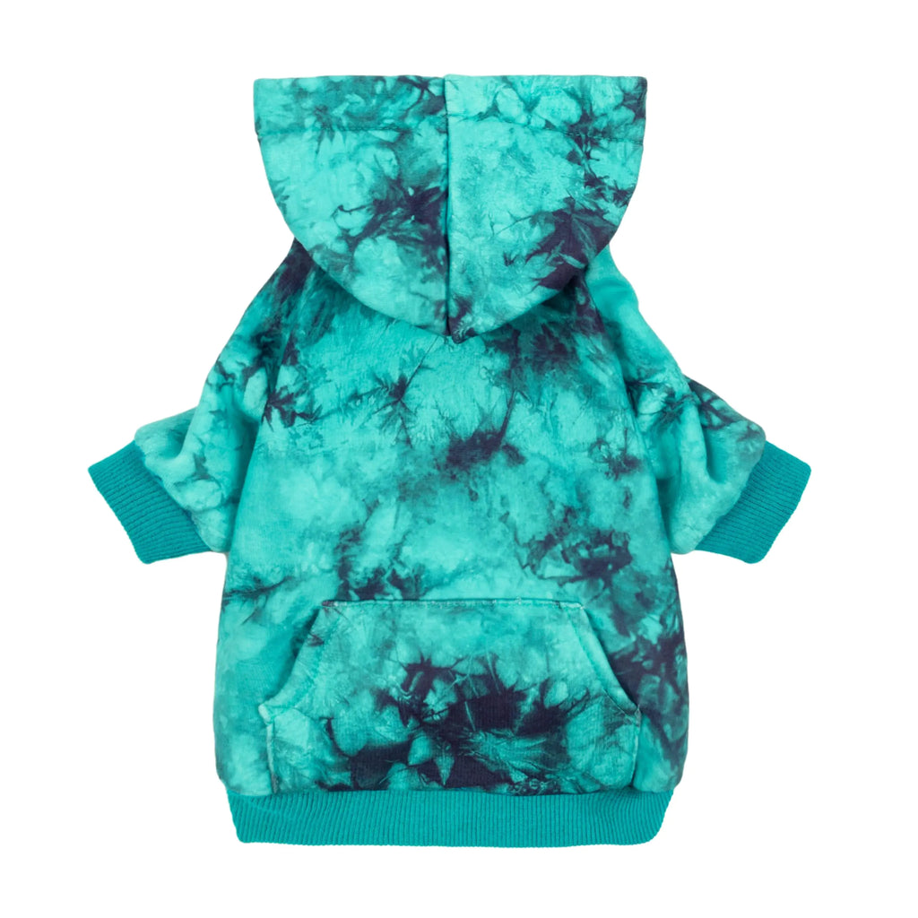 Fitwarm Fleece Dog Hoodie Tie Dye Dog Winter Clothes for Small Dogs Girl Boy Lightweight Pet Hoodie Doggy Sweatshirt with Hood Sky Blue Medium