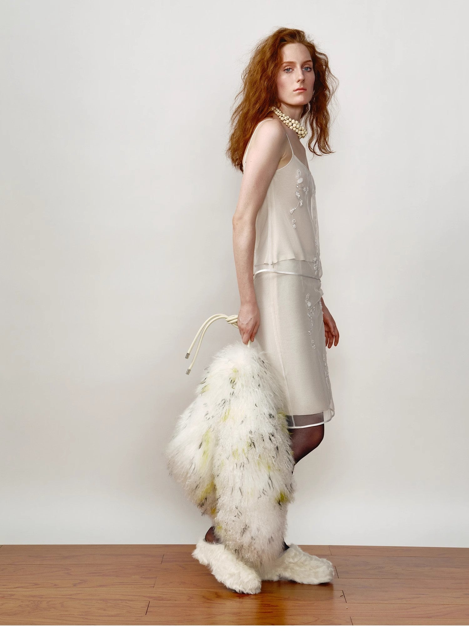 FF × JW Collaboration - Fur-Lined Slip-On Platform Sneakers