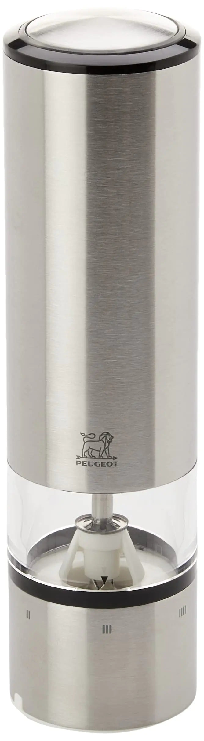 Peugeot - Elis Sense uSelect Electric Salt Mill - Adjustable Grinder Battery Powered - Blue LED Light Stainless Steel 8"