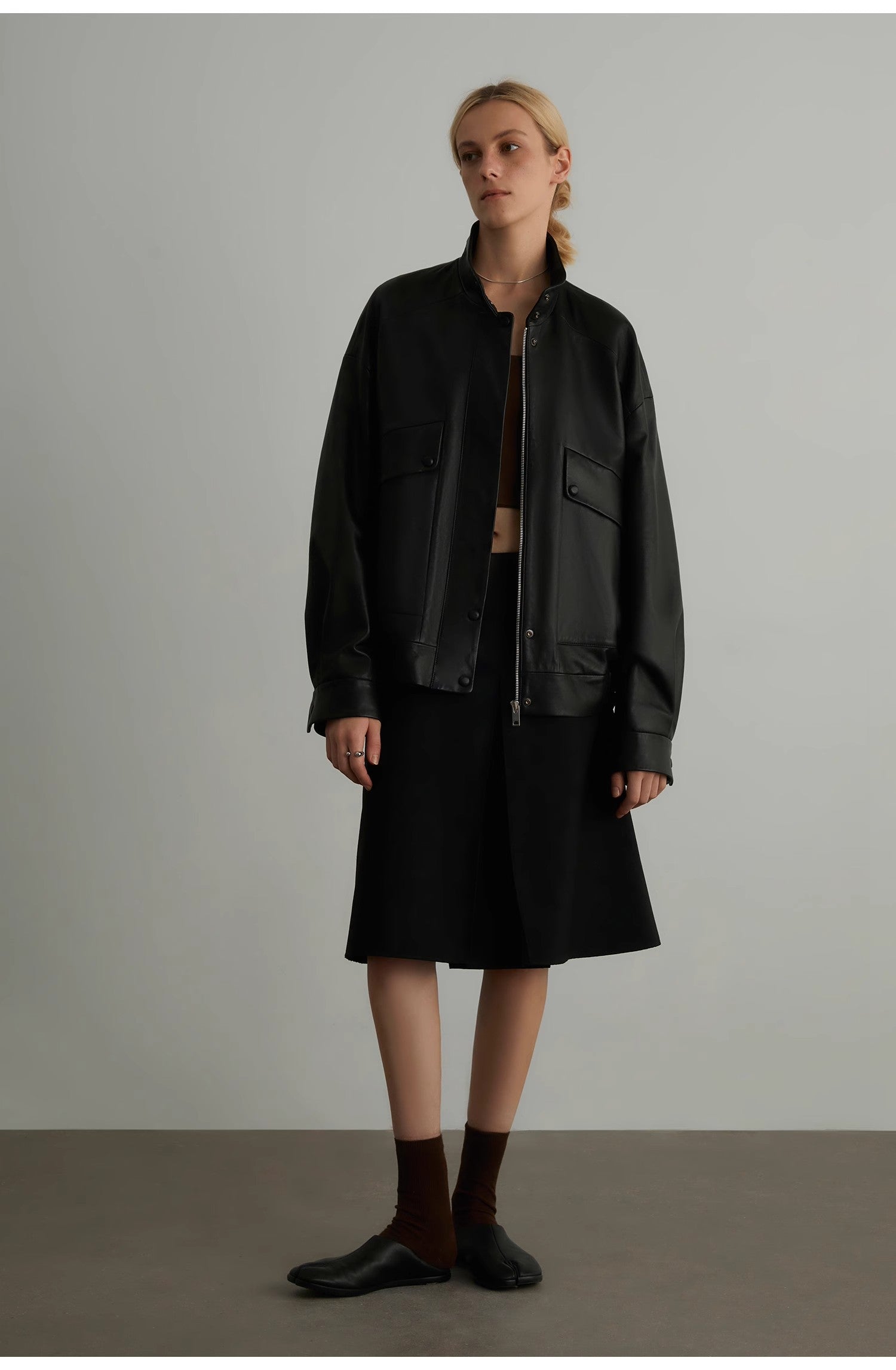 Women's Genuine Sheep Leather Motorcycle Short Jacket "Loveless Muse"