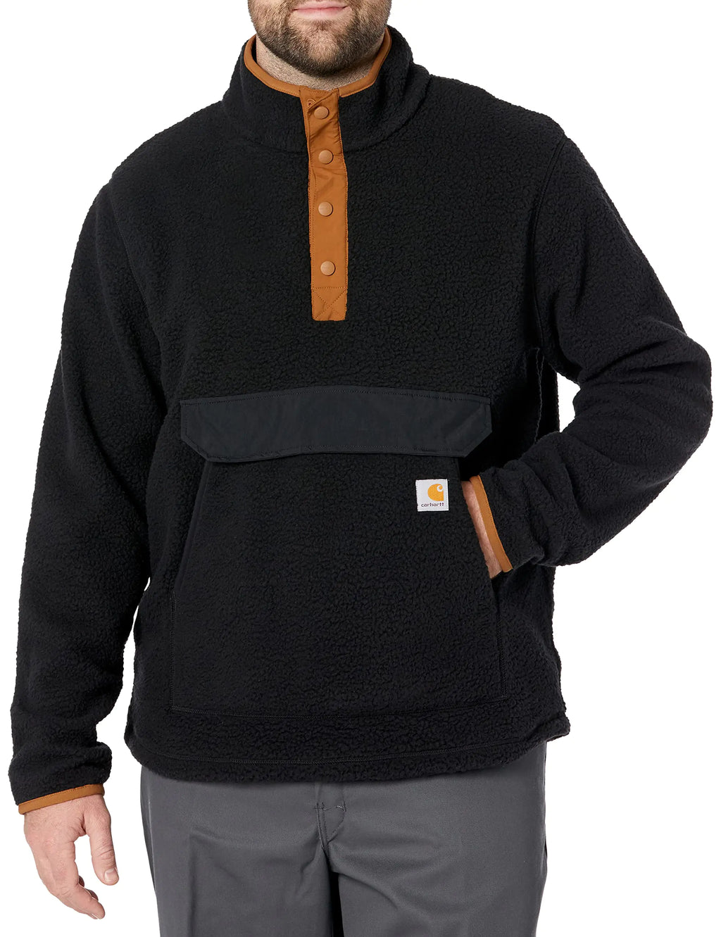 Carhartt Mens Relaxed Fit Fleece Pullover Black Small