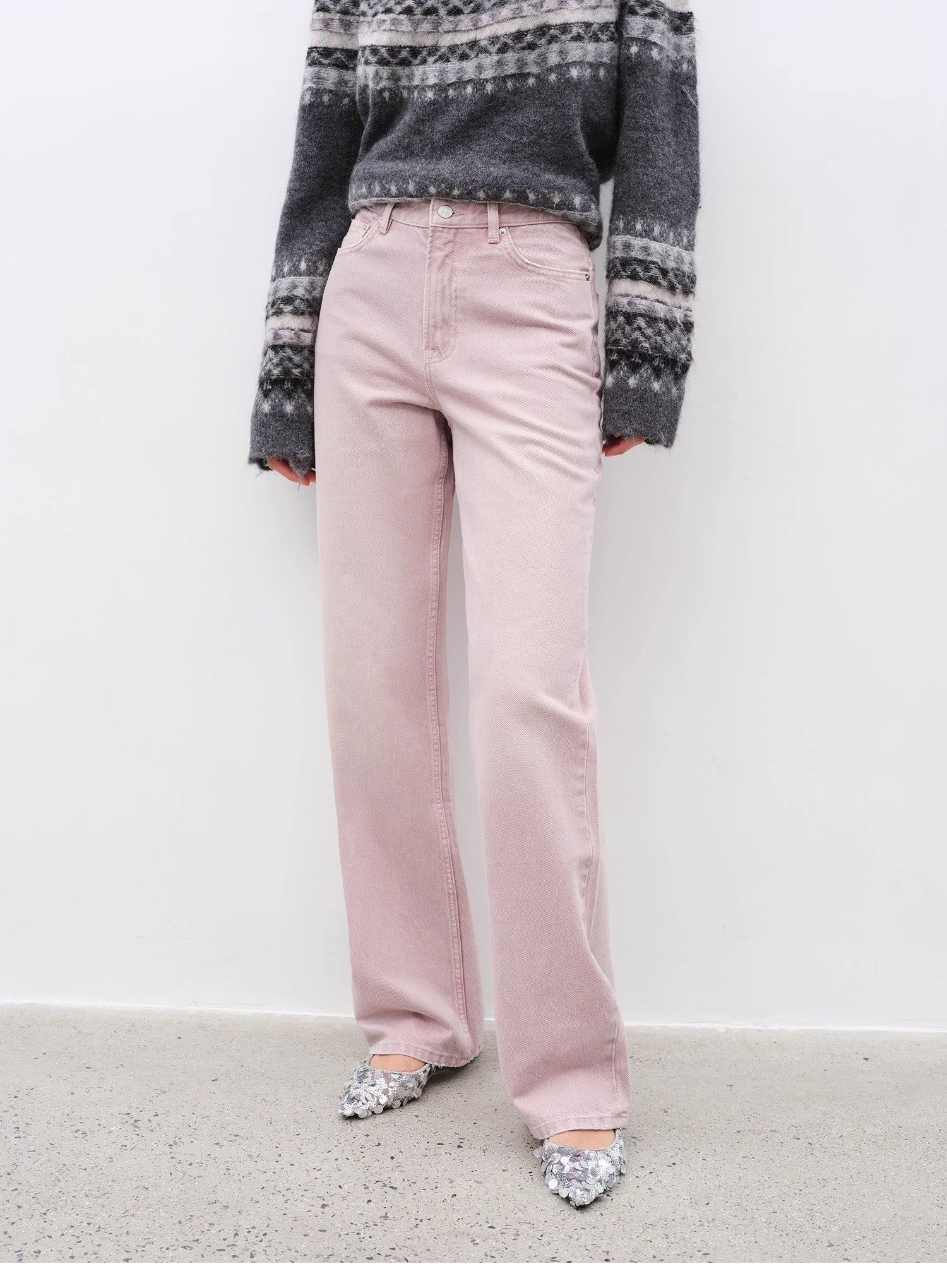 "Active Street" Retro Casual Heavy Washed Slim Straight Jeans