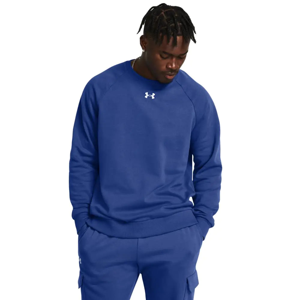 Under Armour Mens Rival Fleece Crew (432) Tech Blue / / White XX-Large