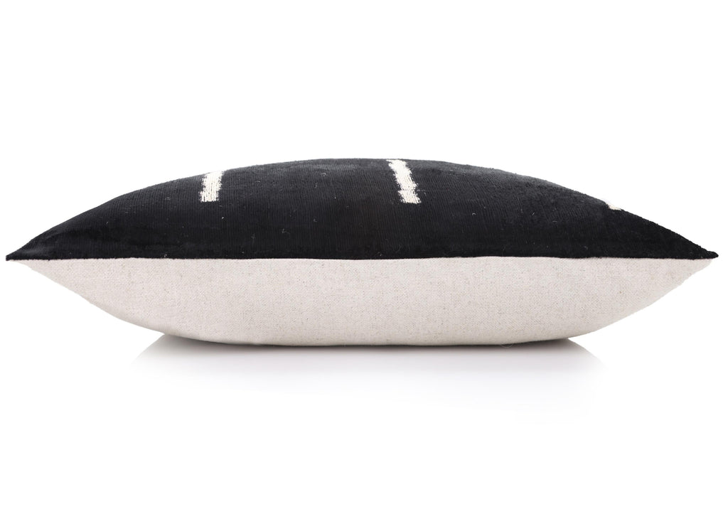 Handmade Black Silk Velvet Pillow 20x20 – Minimalist Modern Designer Cushion