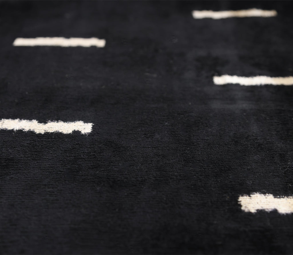 Handmade Black Silk Velvet Pillow 20x20 – Minimalist Modern Designer Cushion