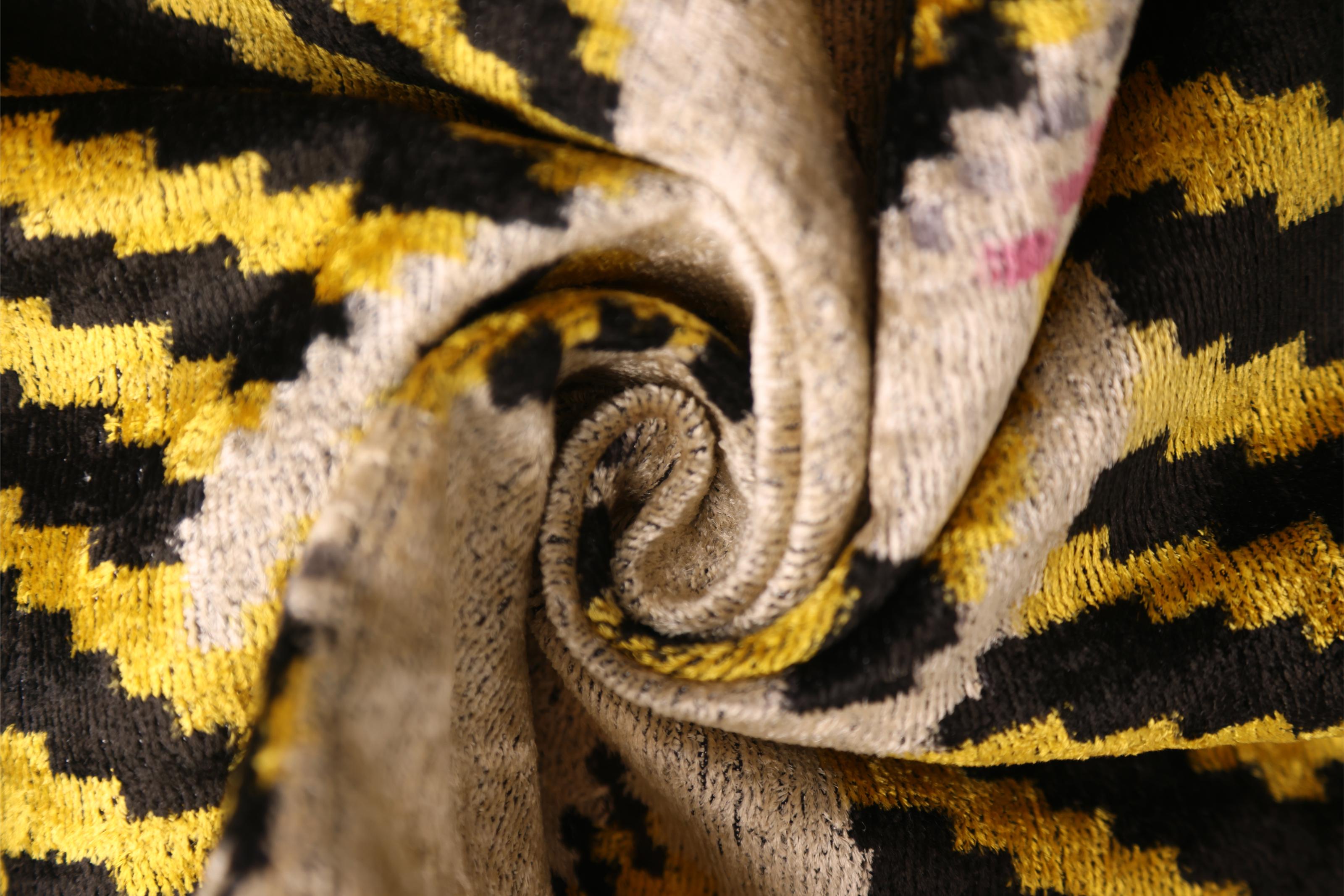 Golden Tiger Silk Velvet Lumbar Pillow – 16x24 Handmade Designer Cushion