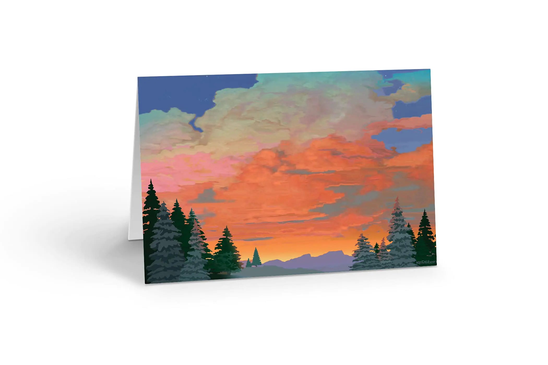 Stonehouse Collection Forest Sunset Note Card - 10 Boxed Cards & Envelopes - Bright Sky(Forest Sunset)
