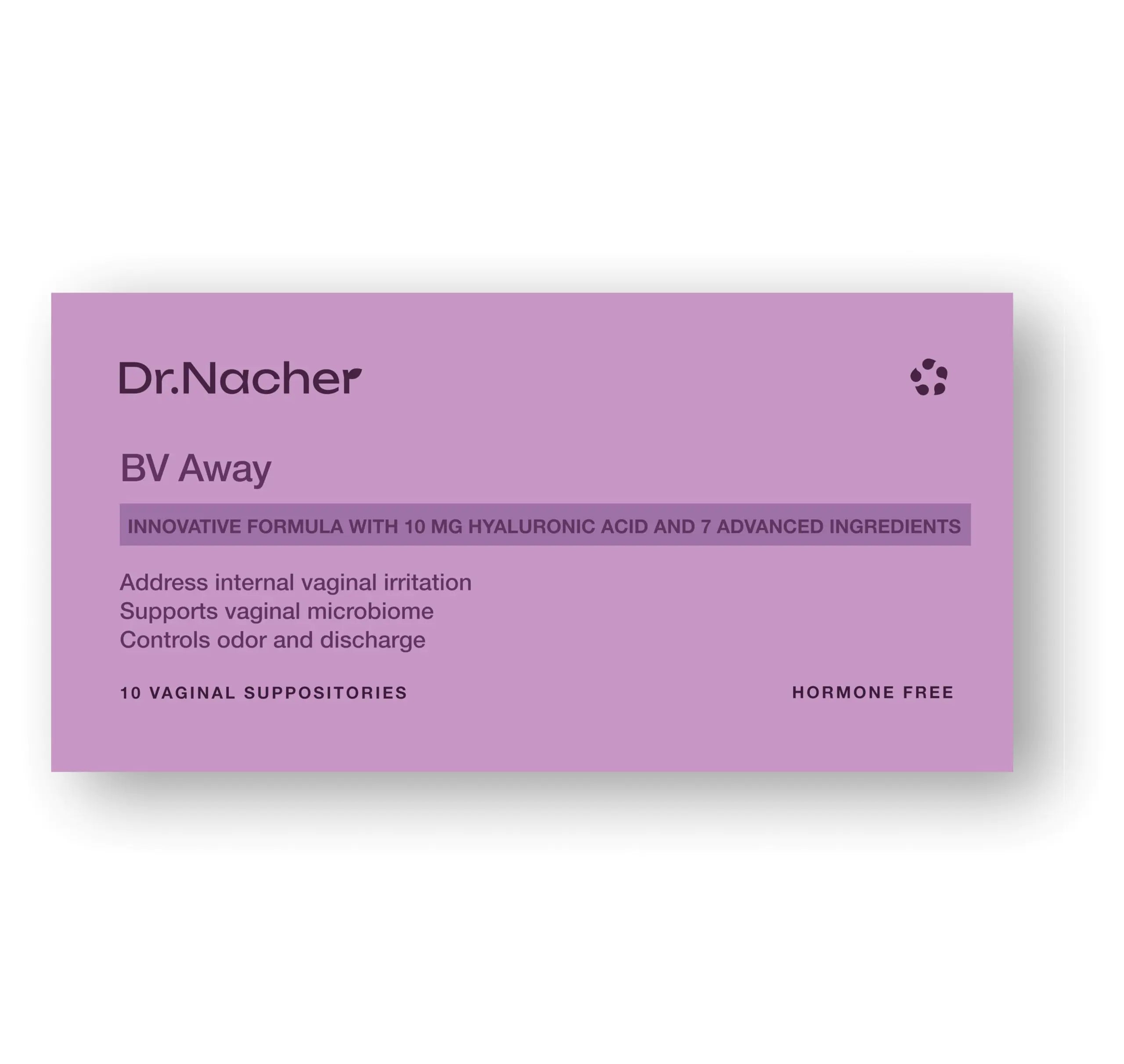 Dr. Nacher BV Away Vaginal suppostories. Fast-Acting for BV/itching/Odor/Discharge/Burning/discomfort. Holistic&PH Friendly