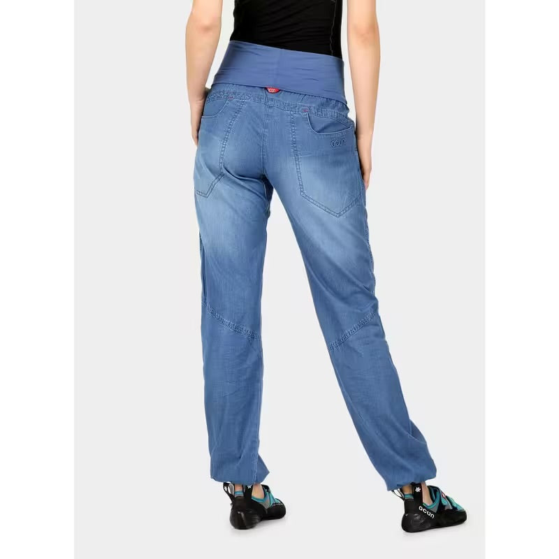 Ocun Womens Noya Pants & Jeans | Lightweight Breathable Pants for Rock Climbing and Bouldering Middle Blue Small