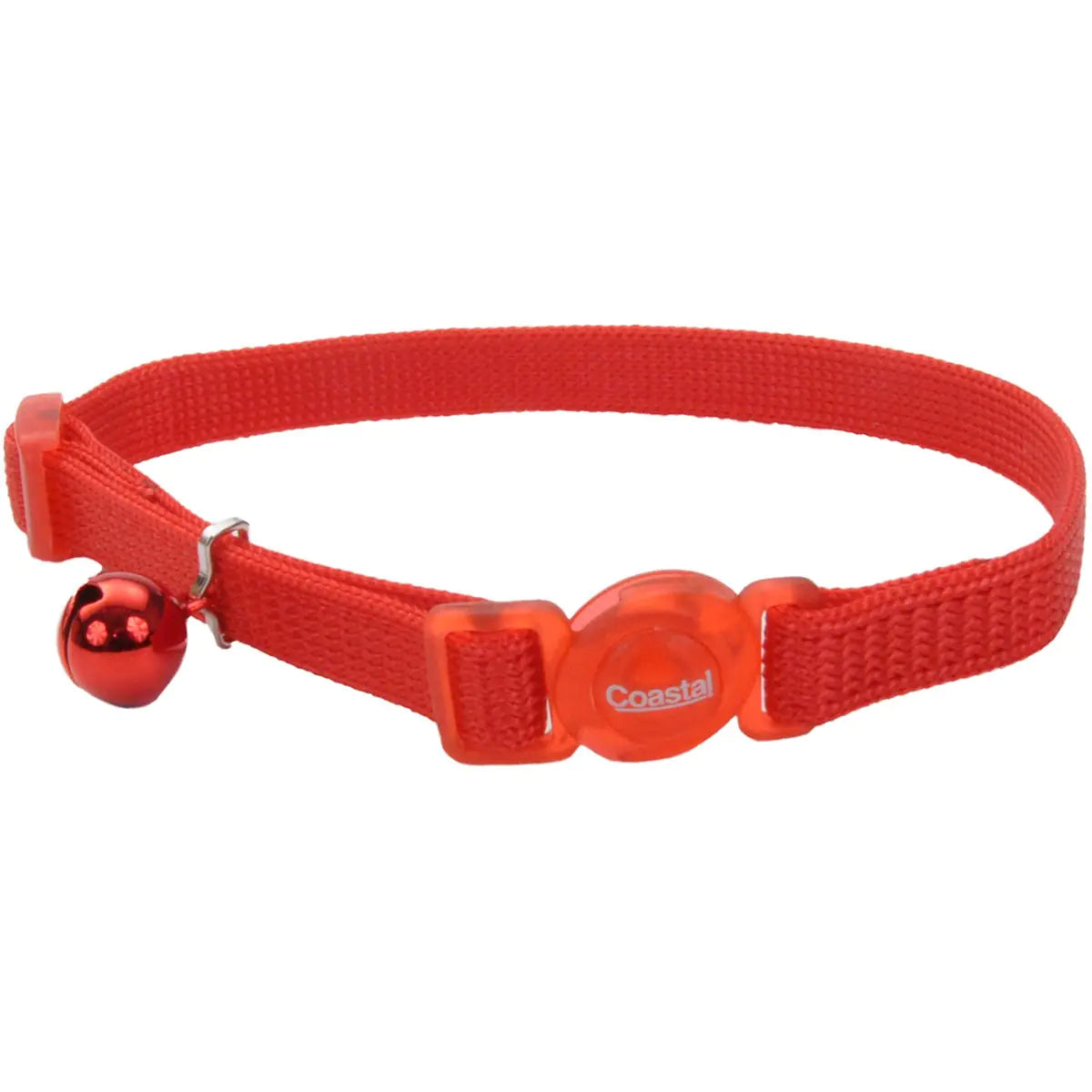 Coastal Pet Products CCP7001RED Nylon Safe Cat Adjustable Breakaway Collar with Bells Red