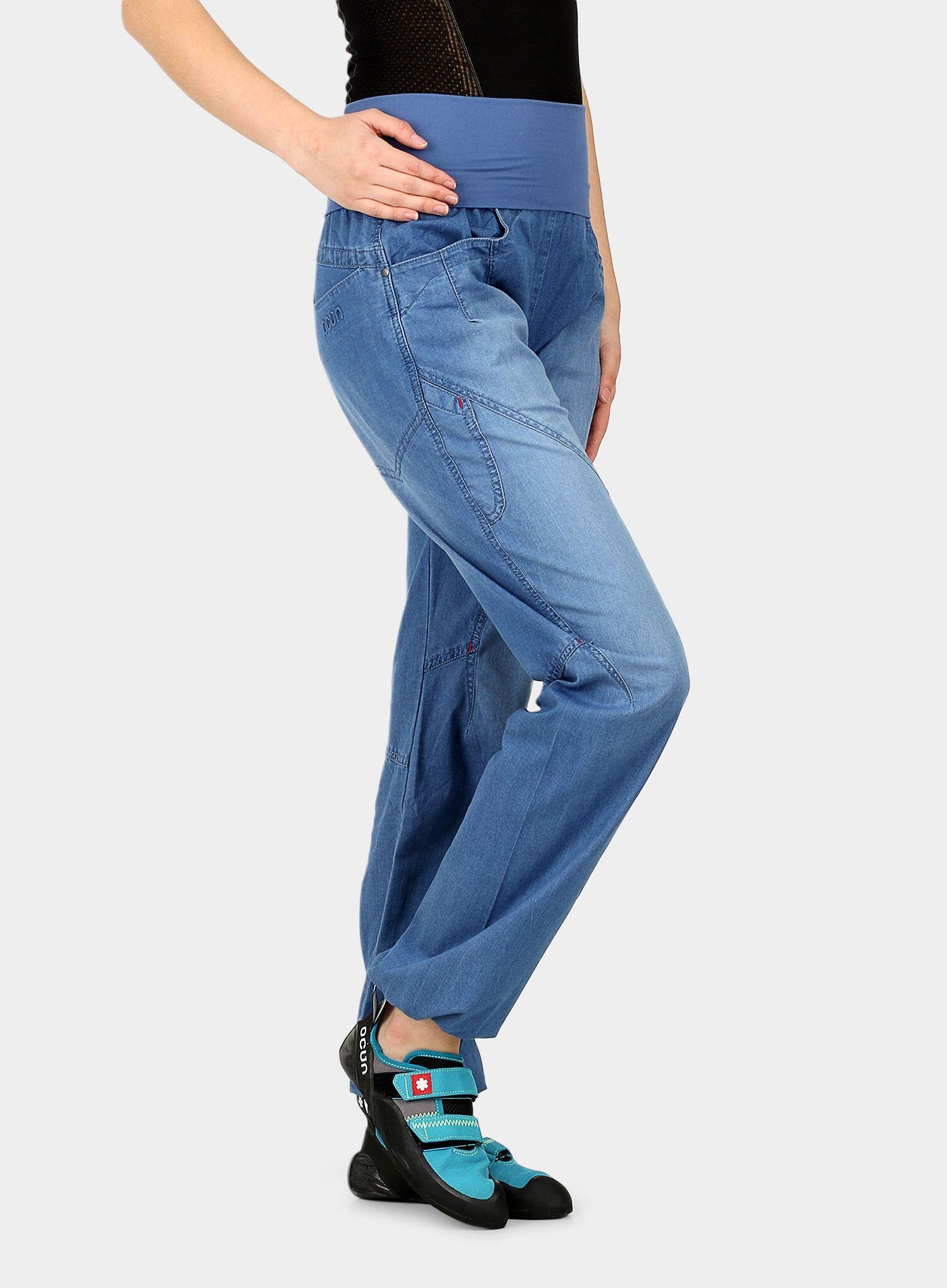 Ocun Womens Noya Pants & Jeans | Lightweight Breathable Pants for Rock Climbing and Bouldering Middle Blue Small