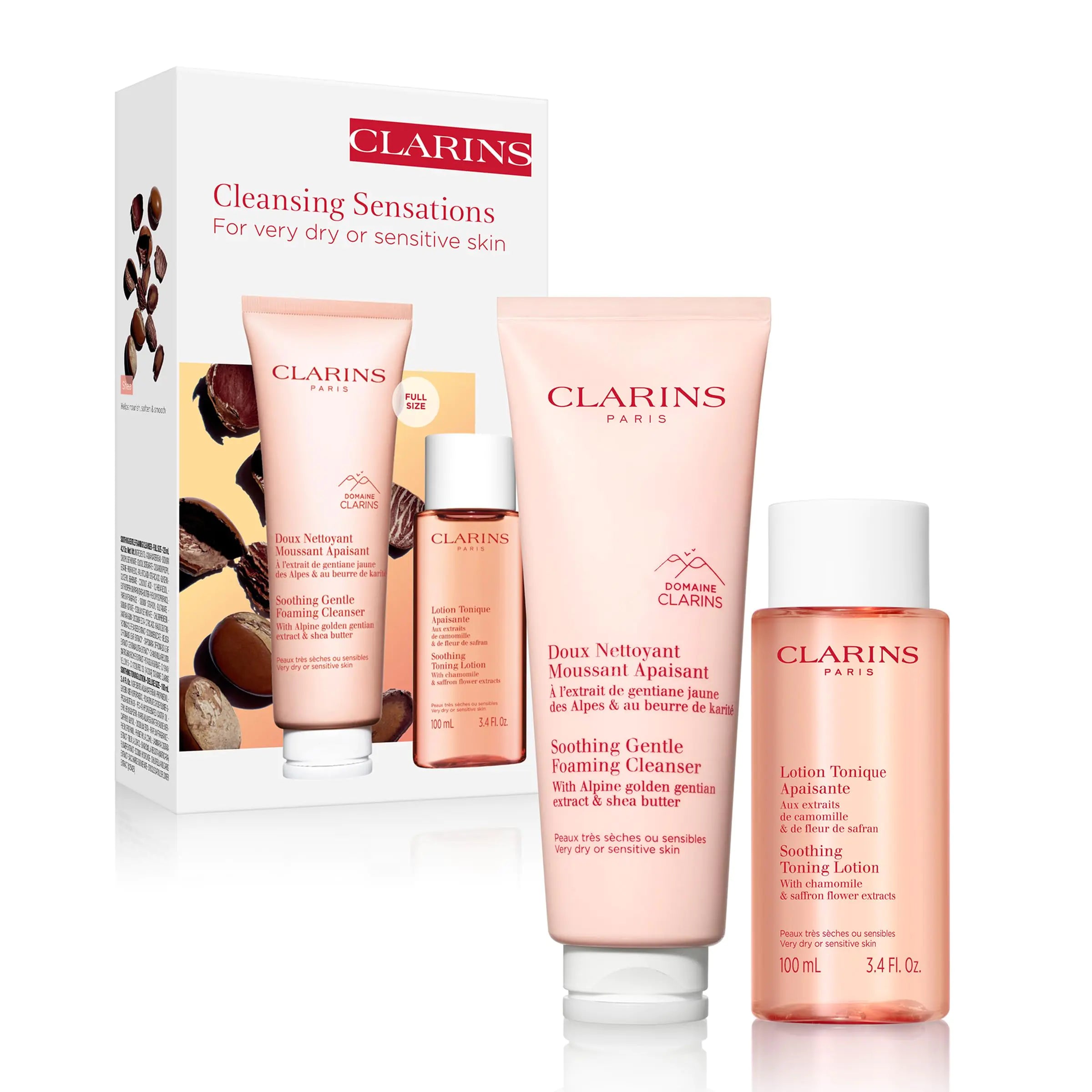 Clarins NEW Soothing Gentle Foaming Face Cleanser | Cleanses Soothes and Comforts | Contains Nourishing Shea Butter | Soap-Free| SLS-Free| Very Dry or Sensitive Skin Types