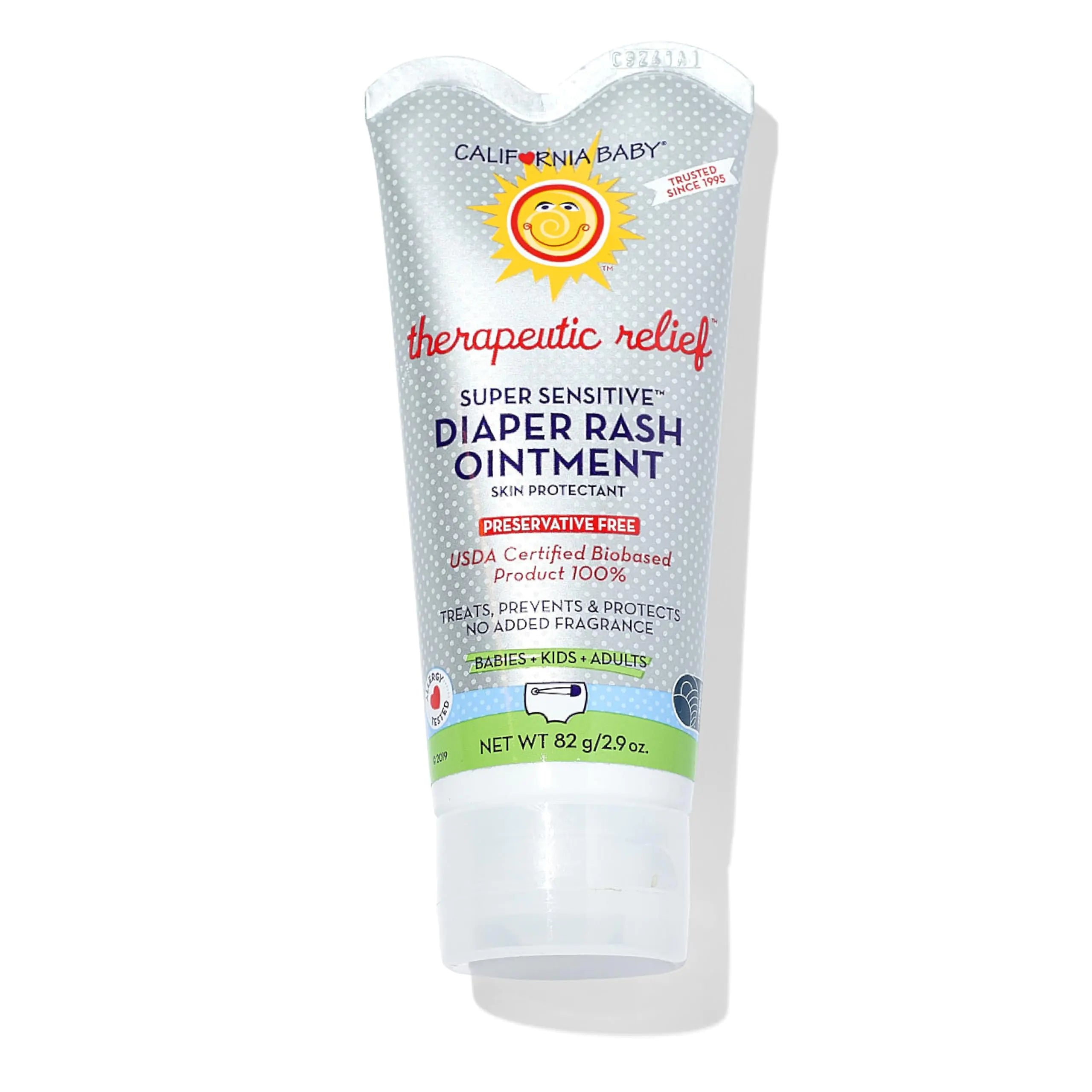 California Baby Super Sensitive Unscented Diaper Rash Cream | Zinc Oxide Ointment | 100% Bio-Based | Fragrance Free | Hypoallergenic | Soothing Diaper Rash Cream For Baby | 82 g / 2.9 oz
