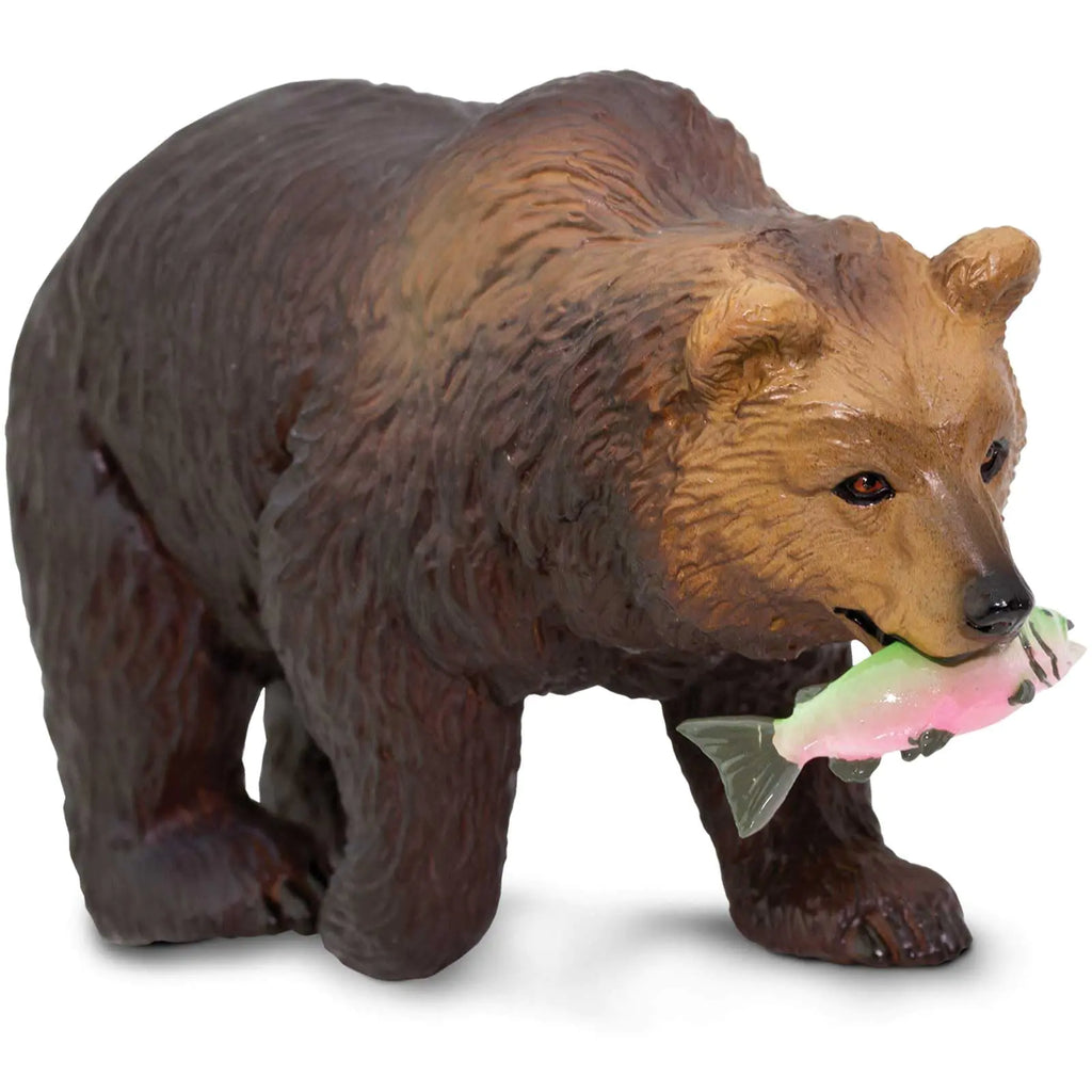 Safari Ltd. Grizzly Bear Figurine - Detailed 4.5" Plastic Model Figure - Fun Educational Play Toy for Boys Girls & Kids Ages 3+