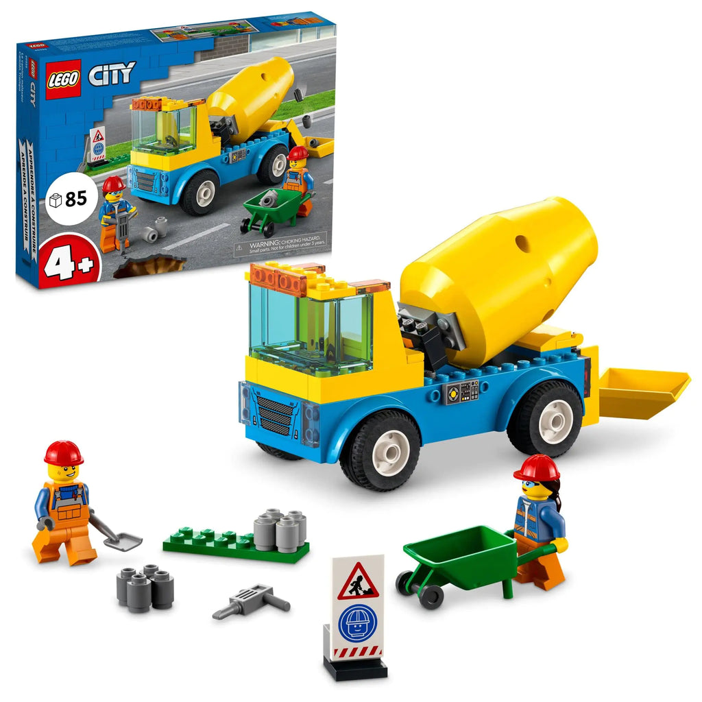 LEGO City Great Vehicles Cement Mixer Truck 60325 Building Toy Set for Preschool Kids Boys and Girls Ages 4+ (85 Pieces)