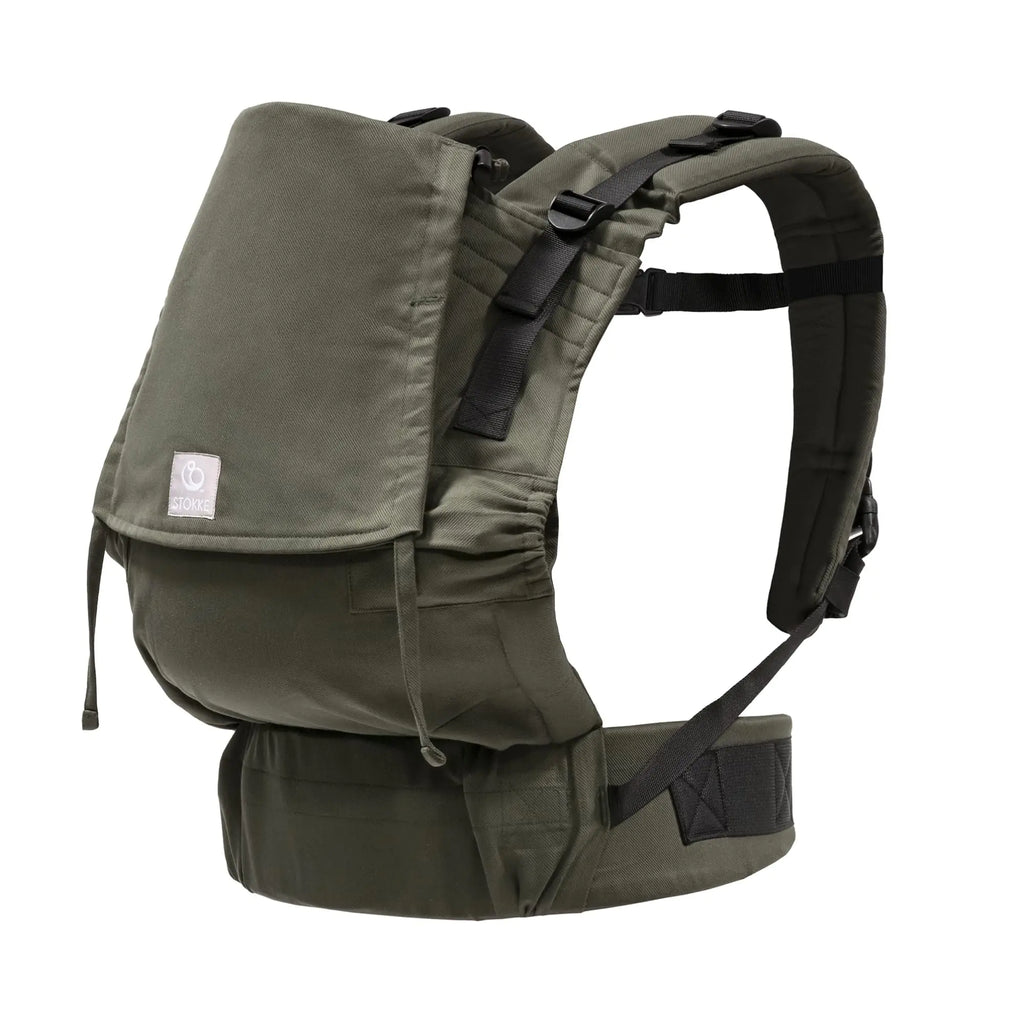 Stokke Limas Carrier Flex Olive Green - Full-Buckle Baby Carrier - Ergonomic with Adjustable Features - Three Carrying Options - Safe for Babies from 1 Month/8.8 lbs to 44.1 lbs