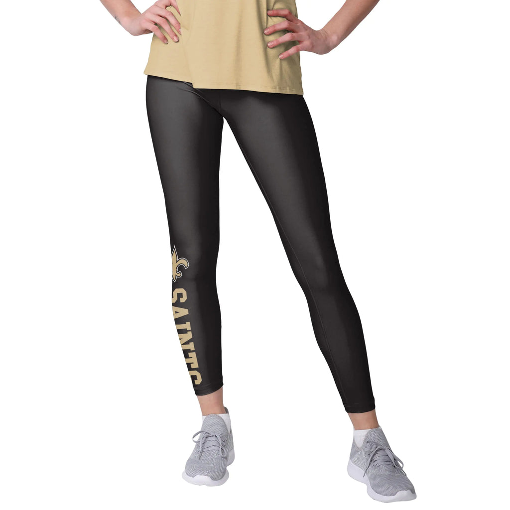 FOCO New Orleans Saints NFL Womens Solid Wordmark Leggings