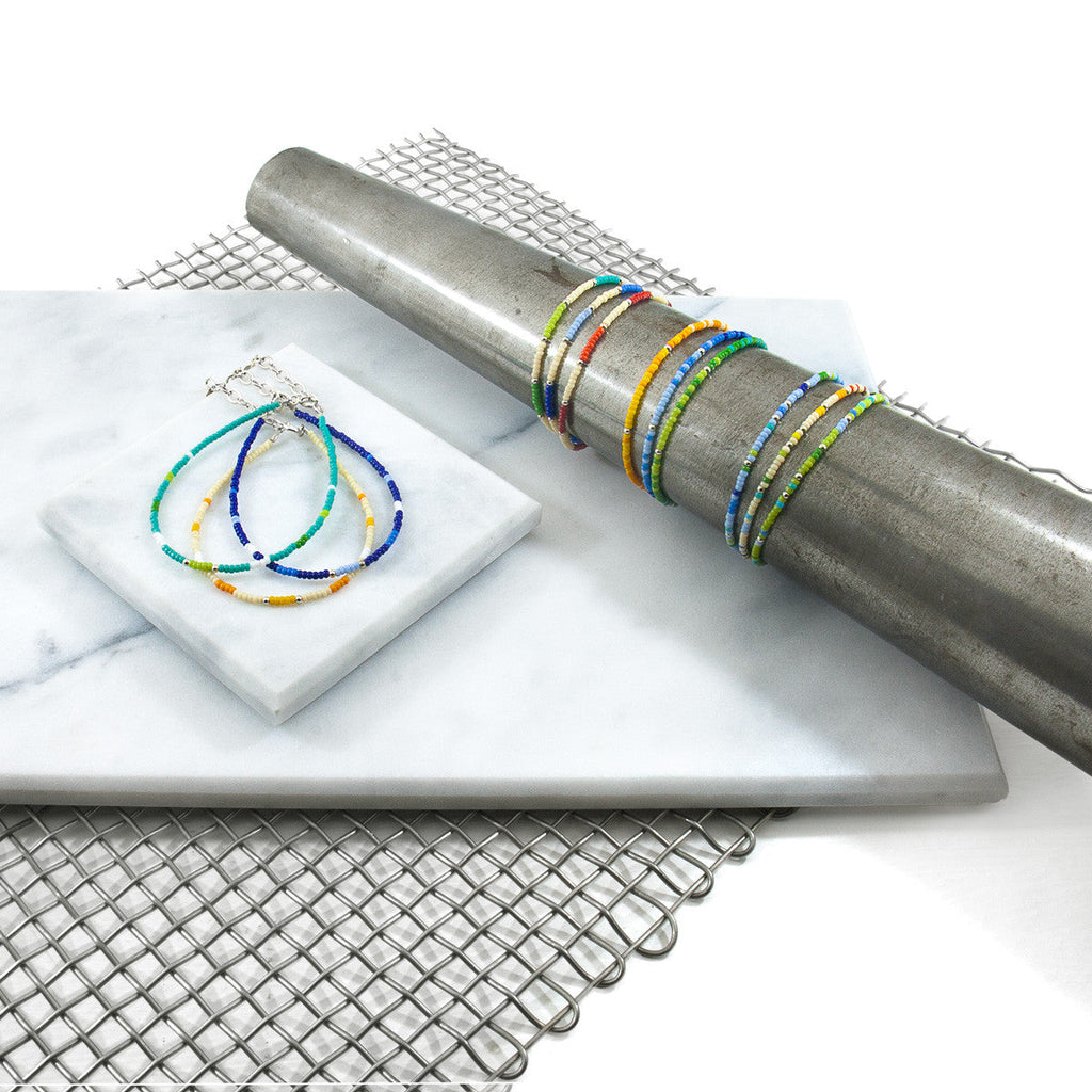 Off White - Multicoloured Ellie Silver and Miyoko Glass Bracelet