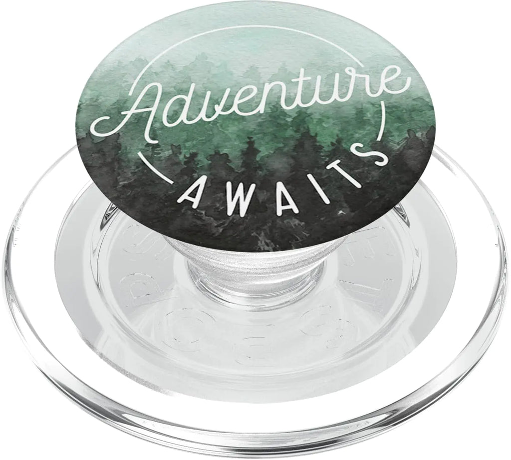 Adventure Awaits - Cute Outdoorsy Adventurer Gifts PopSockets PopGrip: Swappable Grip for Phones & Tablets PopSockets PopGrip for MagSafe