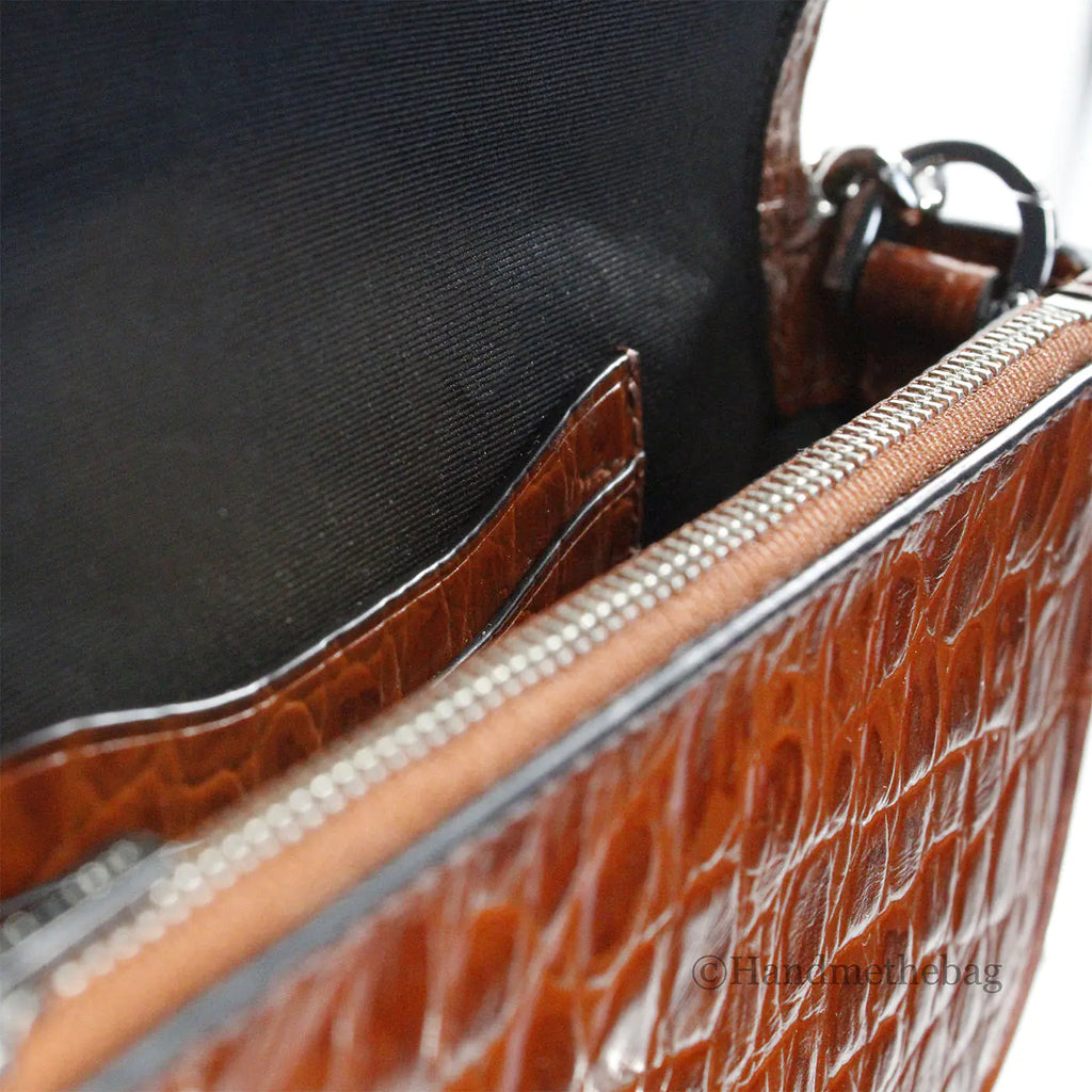 Marc Jacobs The Mini Shoulder Bag Brown Embossed Crossbody