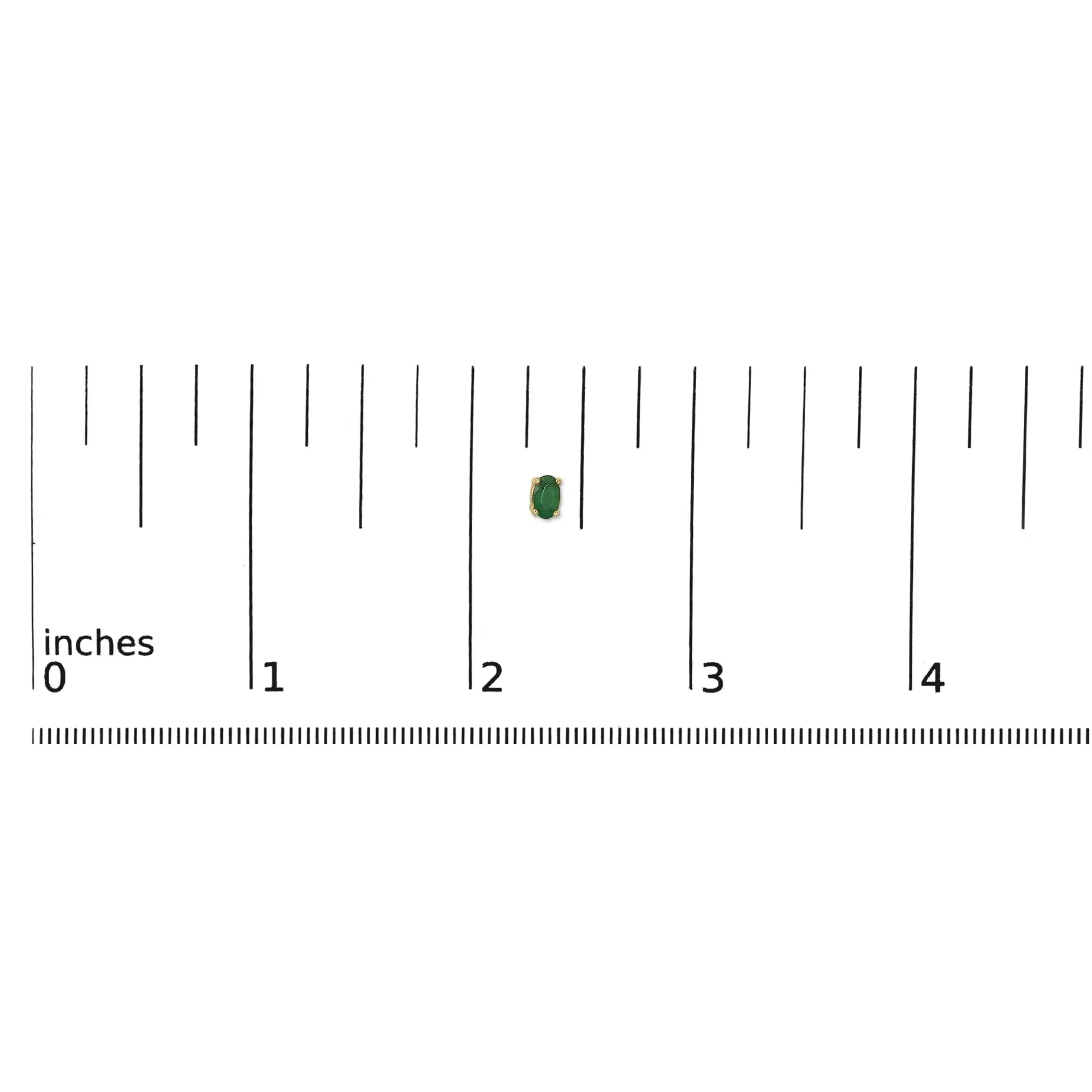 14K Gold Oval Cut Gemstone Birthstone 5x3 mm Stud Earrings