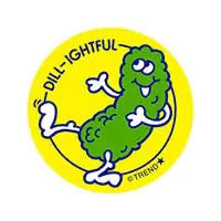 Dill-ightful/Dill Pickle Scent Scratch n Sniff Retro Stinky Stickers by Trend; 24 Seals/Pack - Authentic 1980s Designs!