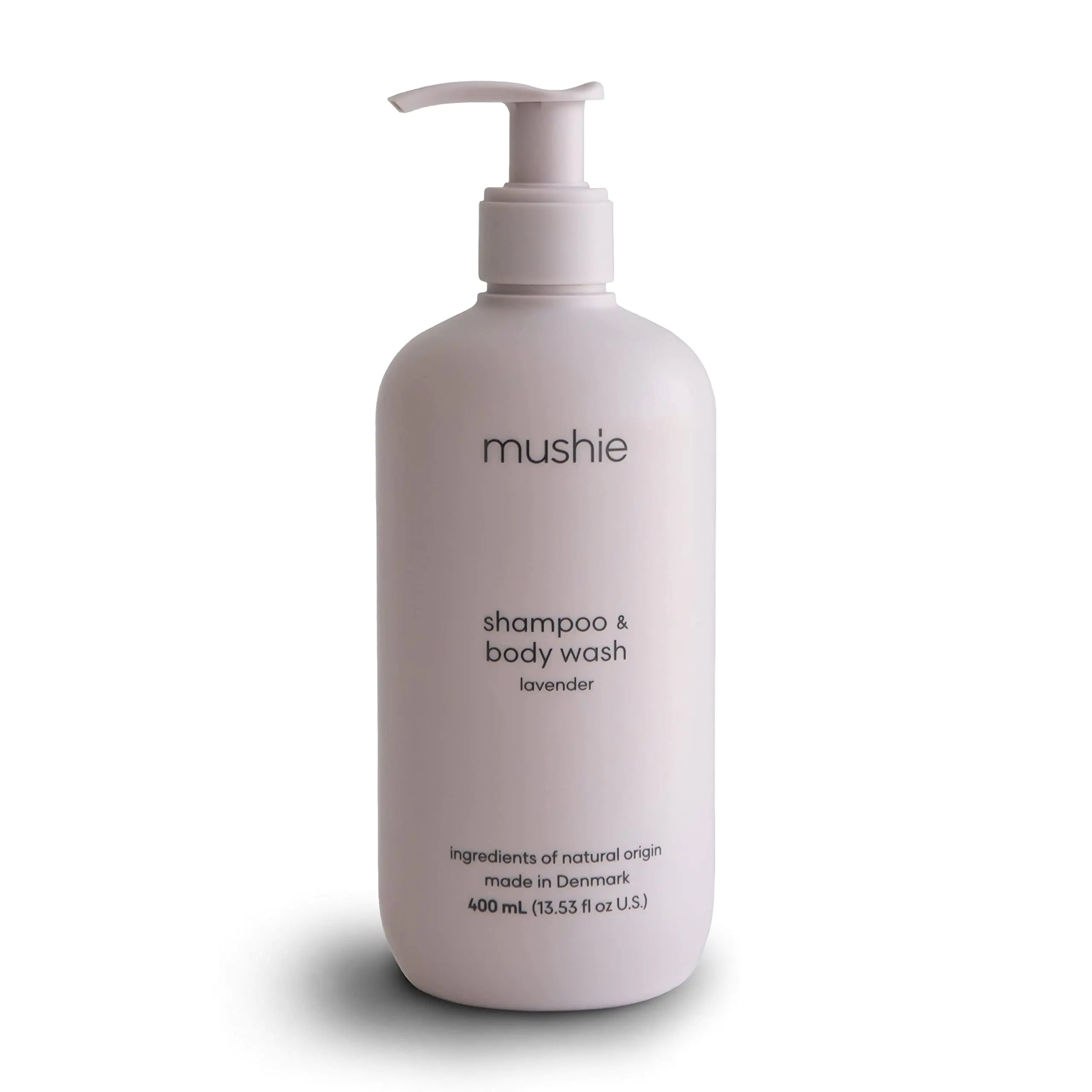 mushie Baby Shampoo & Body Wash | Gentle Formula for Delicate Skin | Certified Organic | Made in Denmark 13.53 fl oz (Lavender)