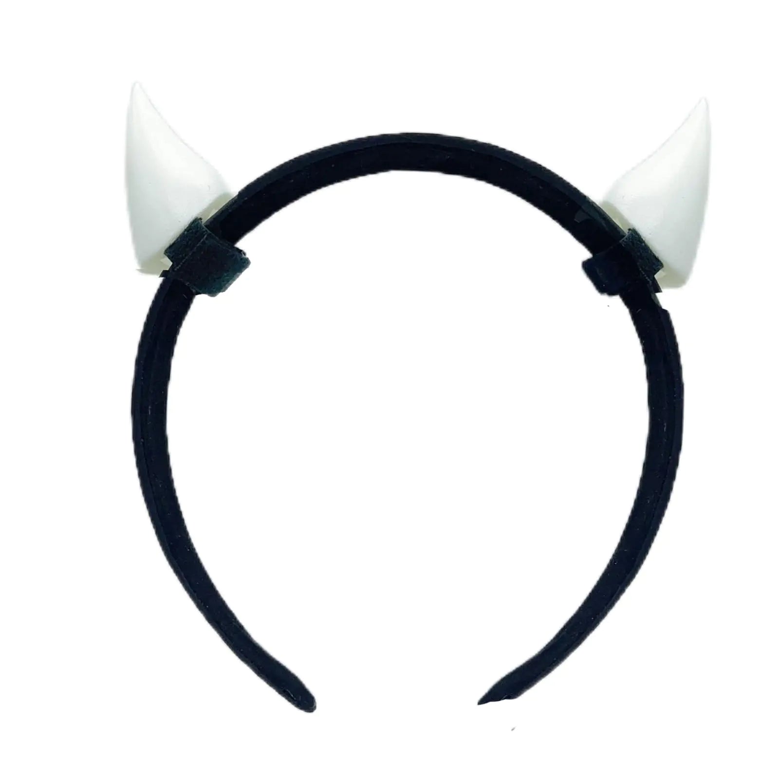 Women's Headband with 3D Devil Horns (S White)