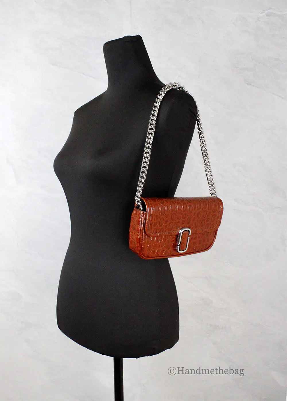 Marc Jacobs The Mini Shoulder Bag Brown Embossed Crossbody