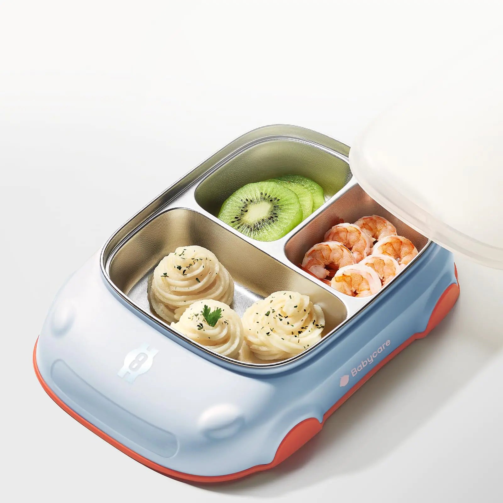 bc babycare Toddler Plates Dinnerware Dinner Dish Baby Feeding Divided Plate Blue