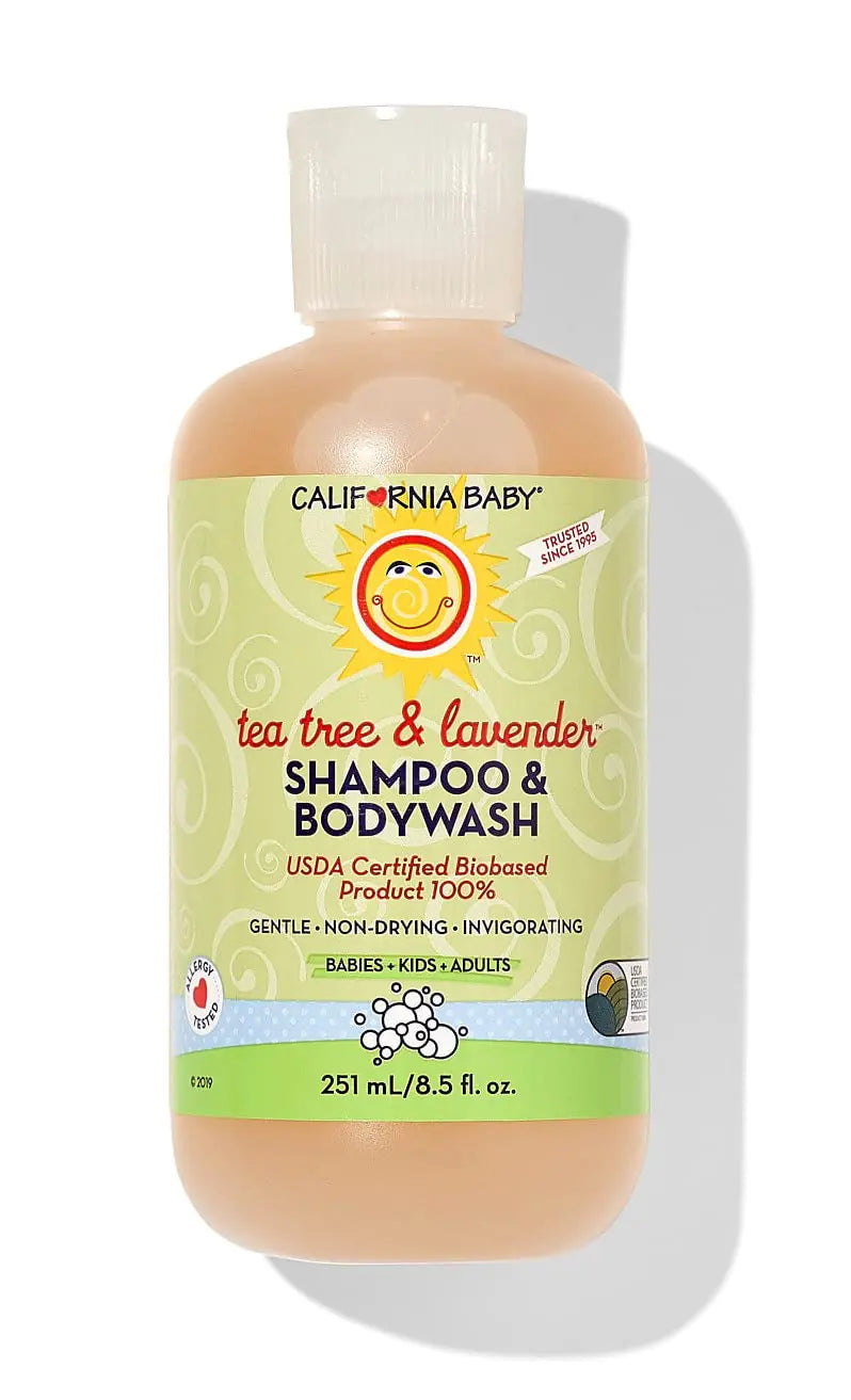 California Baby Tea Tree & Lavender Baby Shampoo And Body Wash - Allergy Tested Baby Soap and Toddler Shampoo for Dry Sensitive Skin 100% Plant-Based - USDA Certified 251 mL / 8.5 fl. oz.