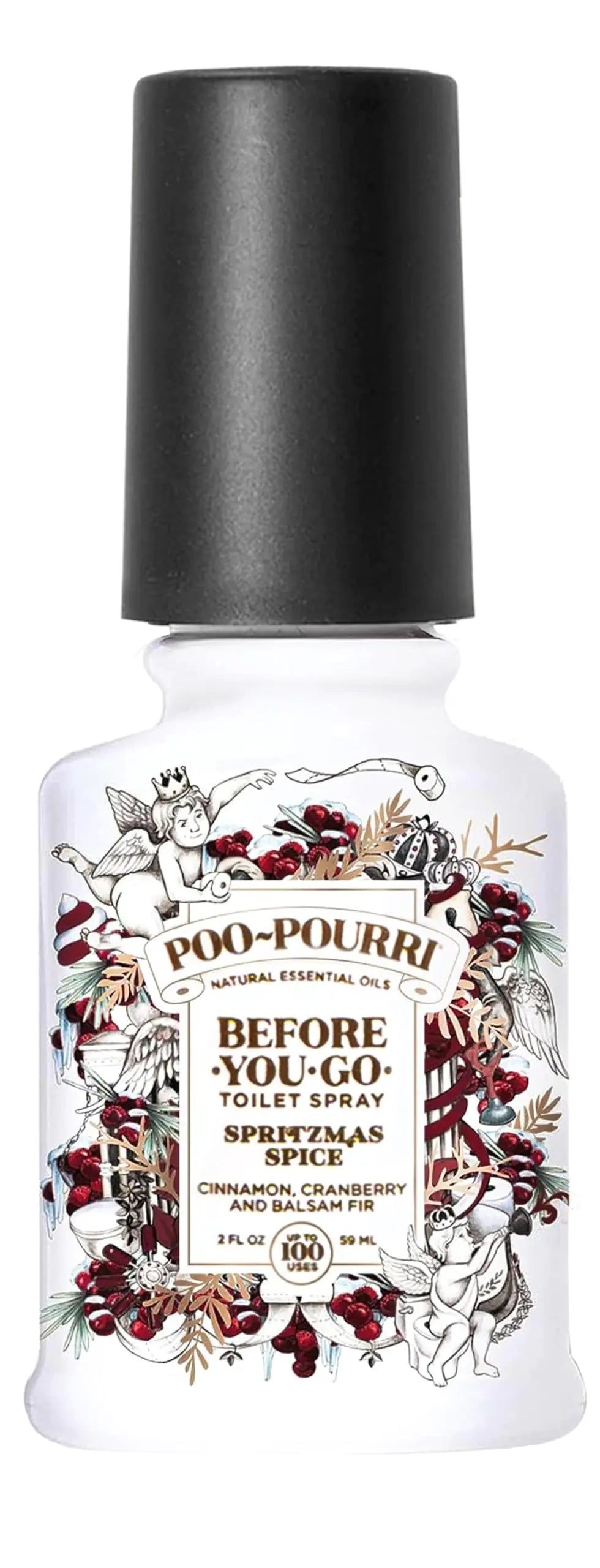Poo-Pourri Toilet Spray Spritzmas Spice Cinnamon + Cranberry + Balsam Fir 2 Fl Oz (BB10051)
