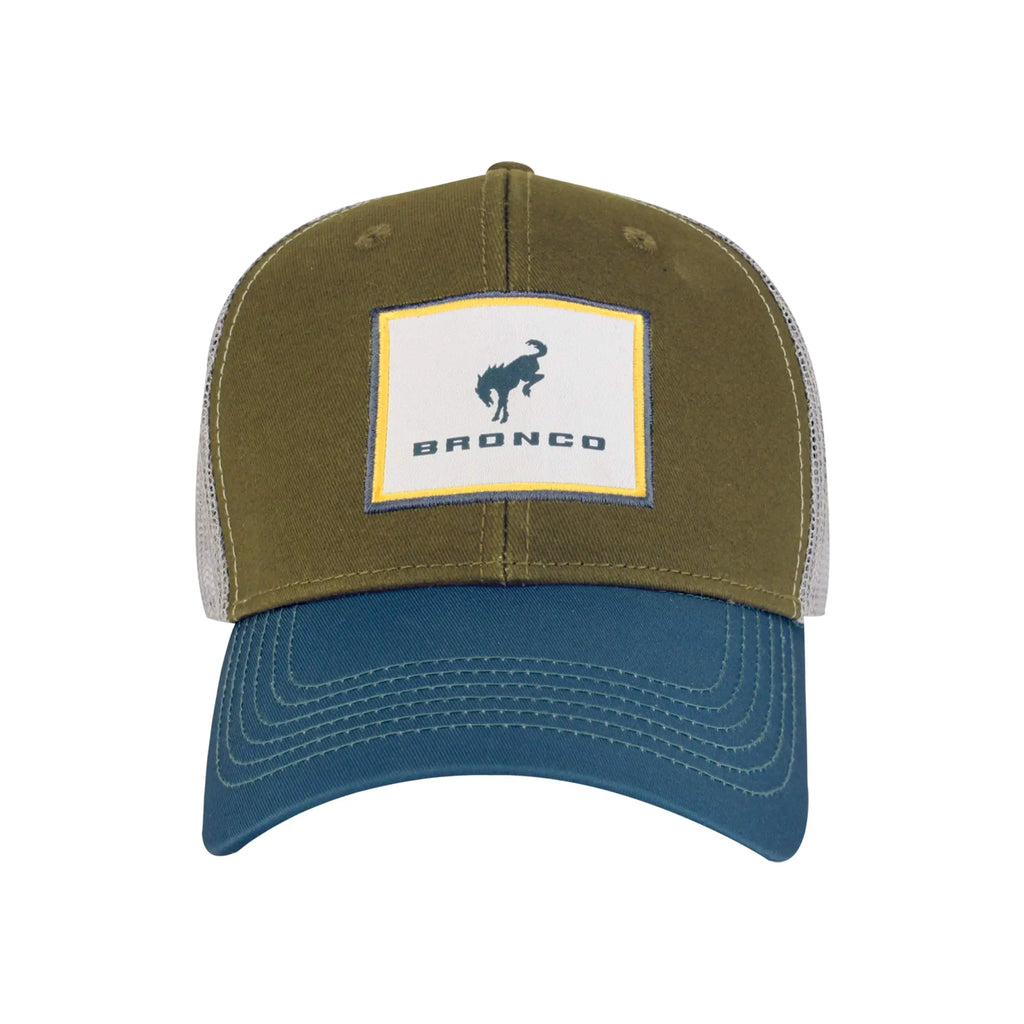 Ford Bronco Snapback Hat with Patch Logo Olive/Teal
