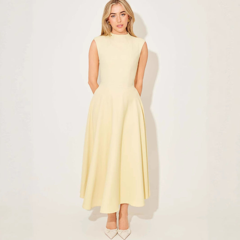 Elegant Sleeveless High-Waist A-Line Dress for Women, BYMANYC New York.