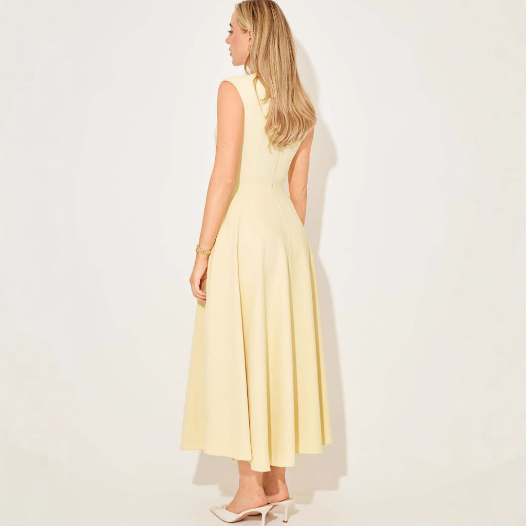 Elegant Sleeveless High-Waist A-Line Dress for Women, BYMANYC New York.