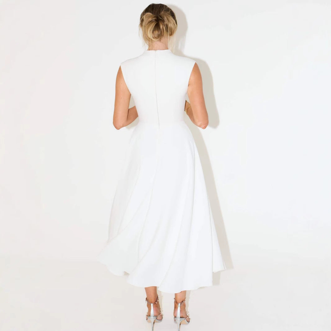 Elegant Sleeveless High-Waist A-Line Dress for Women, BYMANYC New York.