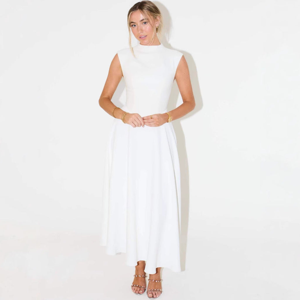 Elegant Sleeveless High-Waist A-Line Dress for Women, BYMANYC New York.
