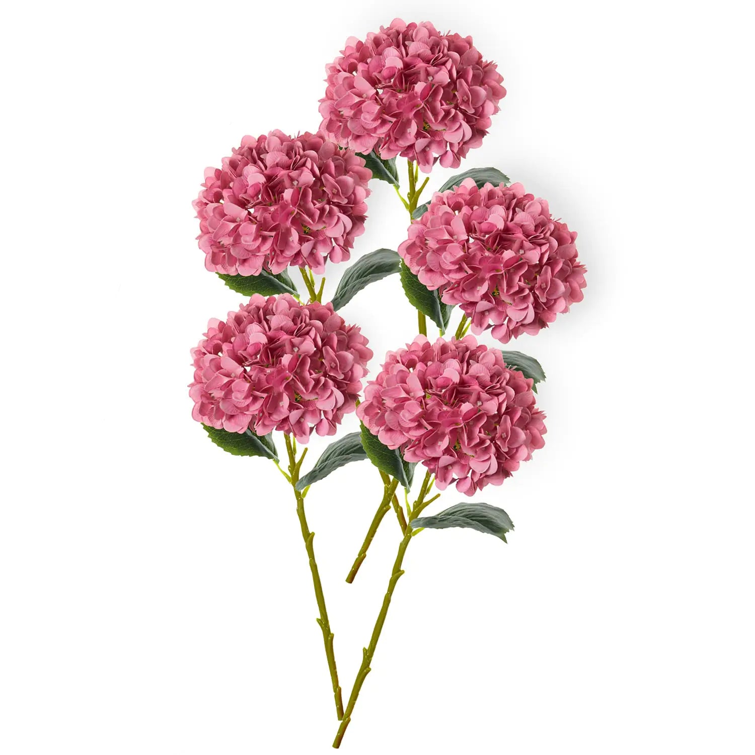 5-Piece 15.4" Hydrangea Silk Flower Stems