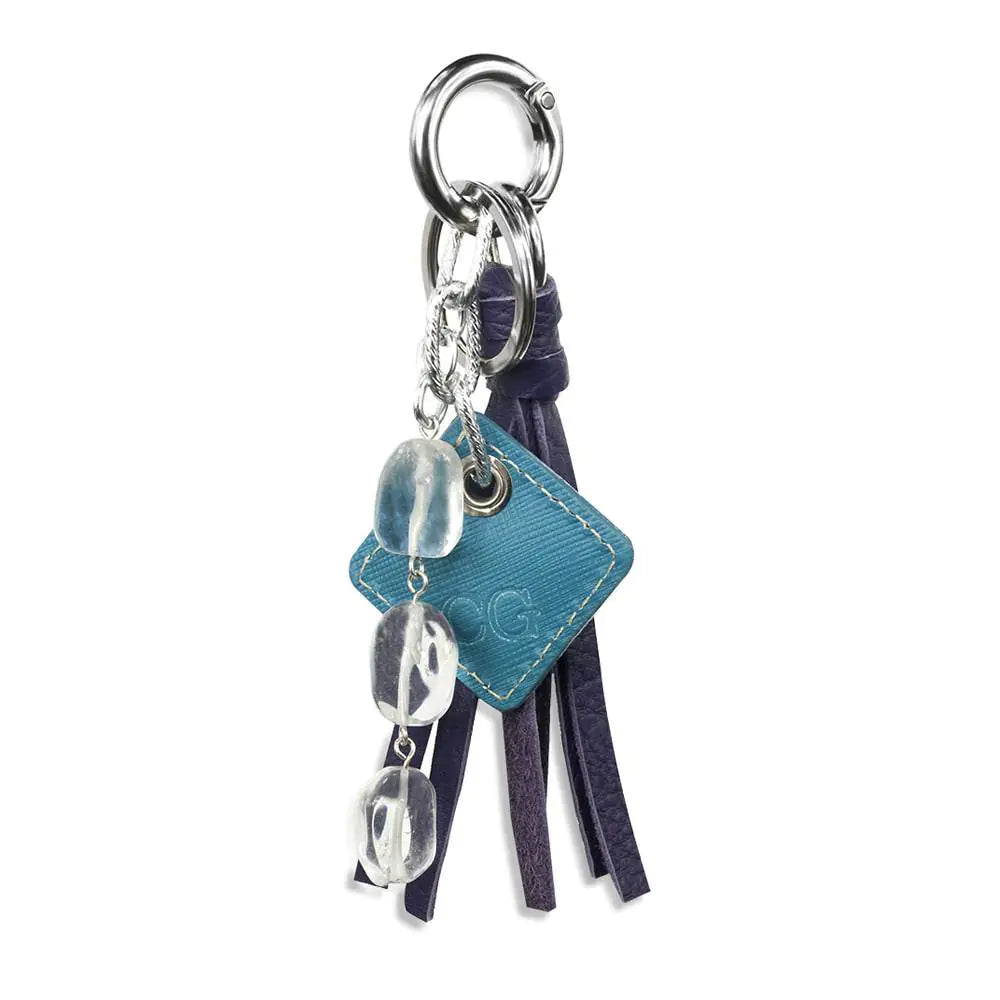 Lucca Leather Bag Charm-Purple