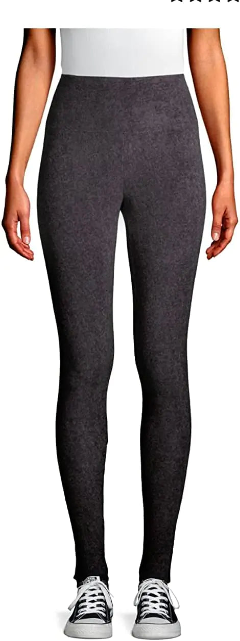 Cuddl Duds ClimateRight Womens Stretch Fleece Base Layer Legging - High Rise Waist - XL Dark Heather Grey