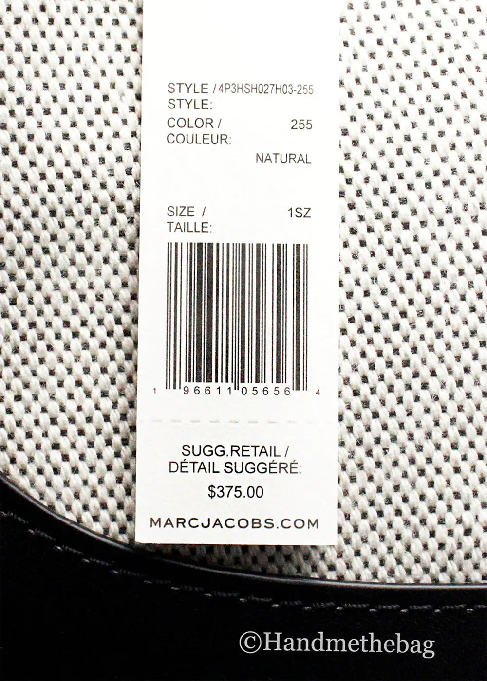 Marc Jacobs Terry Canvas Leather Hobo Shoulder Bag