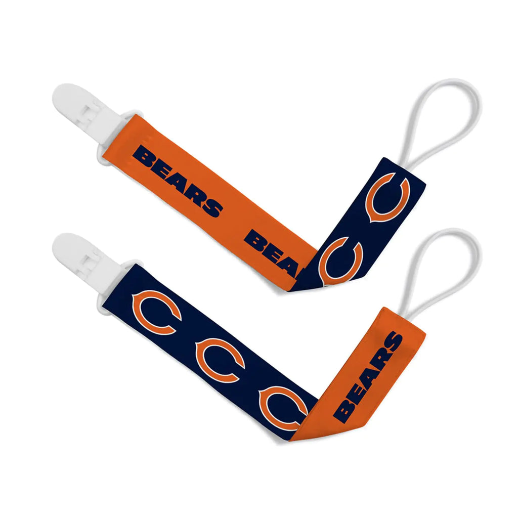 BabyFanatic Pacifier Clip 2-Pack - NFL Chicago Bears - Officially Licensed Baby Apparel