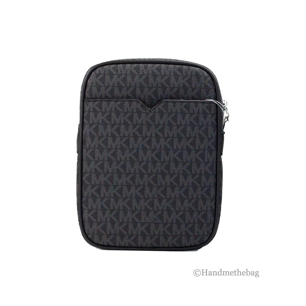 Michael Kors Flight Black PVC North South Chain Crossbody