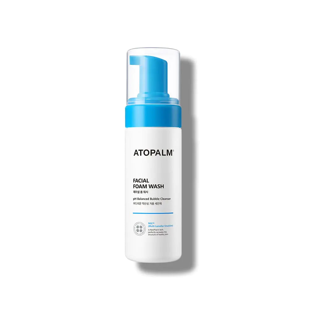 ATOPALM Facial Foam Wash Gentle Baby Wash Tear-Free Sulfate-Paraben-Free pH Balanced Hypoallergenic for Sensitive Skin EWG Green Grade Foaming Facial Cleanser 5.07 Fl Oz 150ml