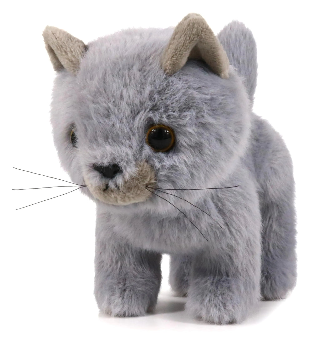 Ice King Bear Fluffy Little Cat Stuffed Animal Small Plush Toy 6 Inches (Gray)