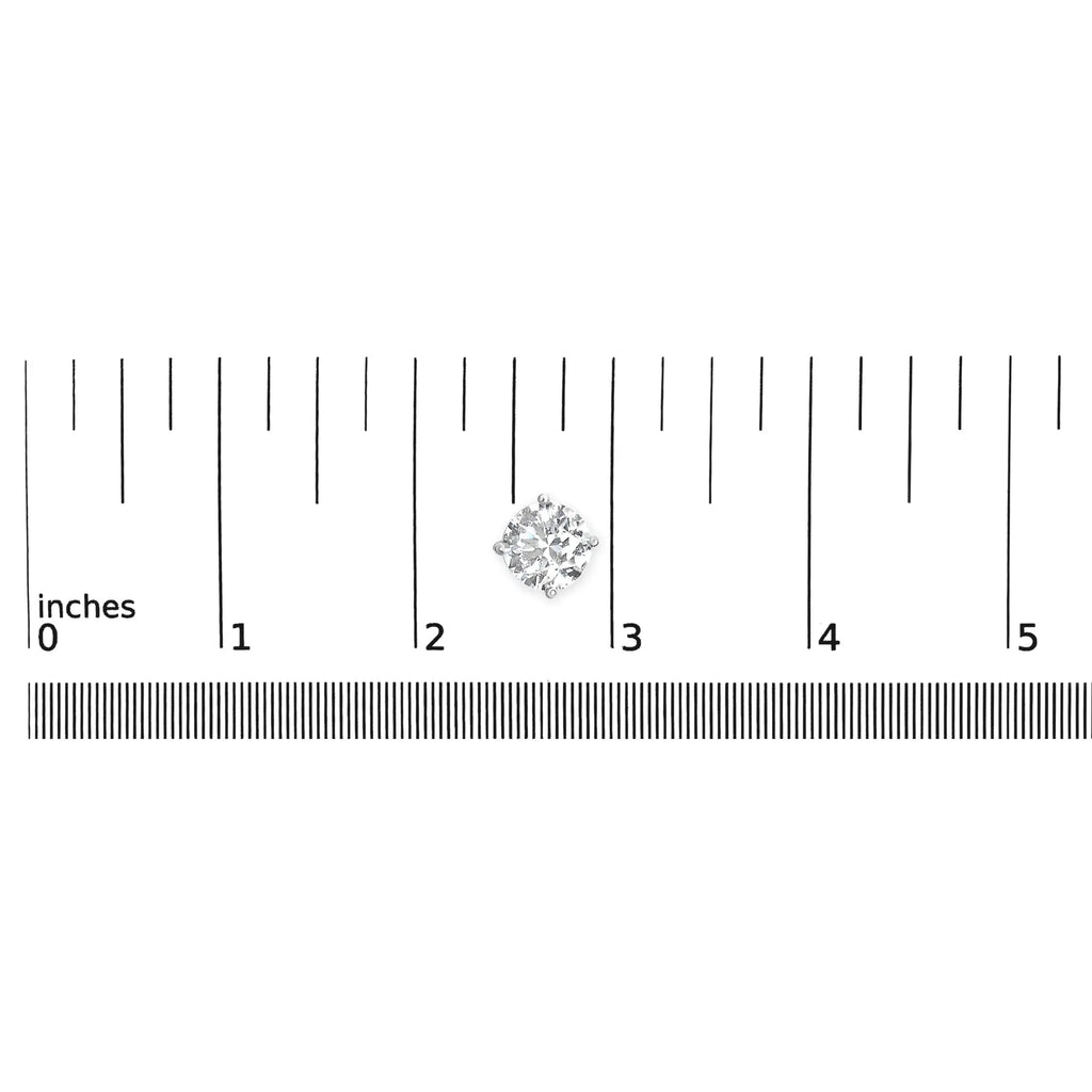 .925 Sterling Silver Round Brilliant Cut Lab Grown Diamond 4-Prong Classic Solitaire Stud Earrings
